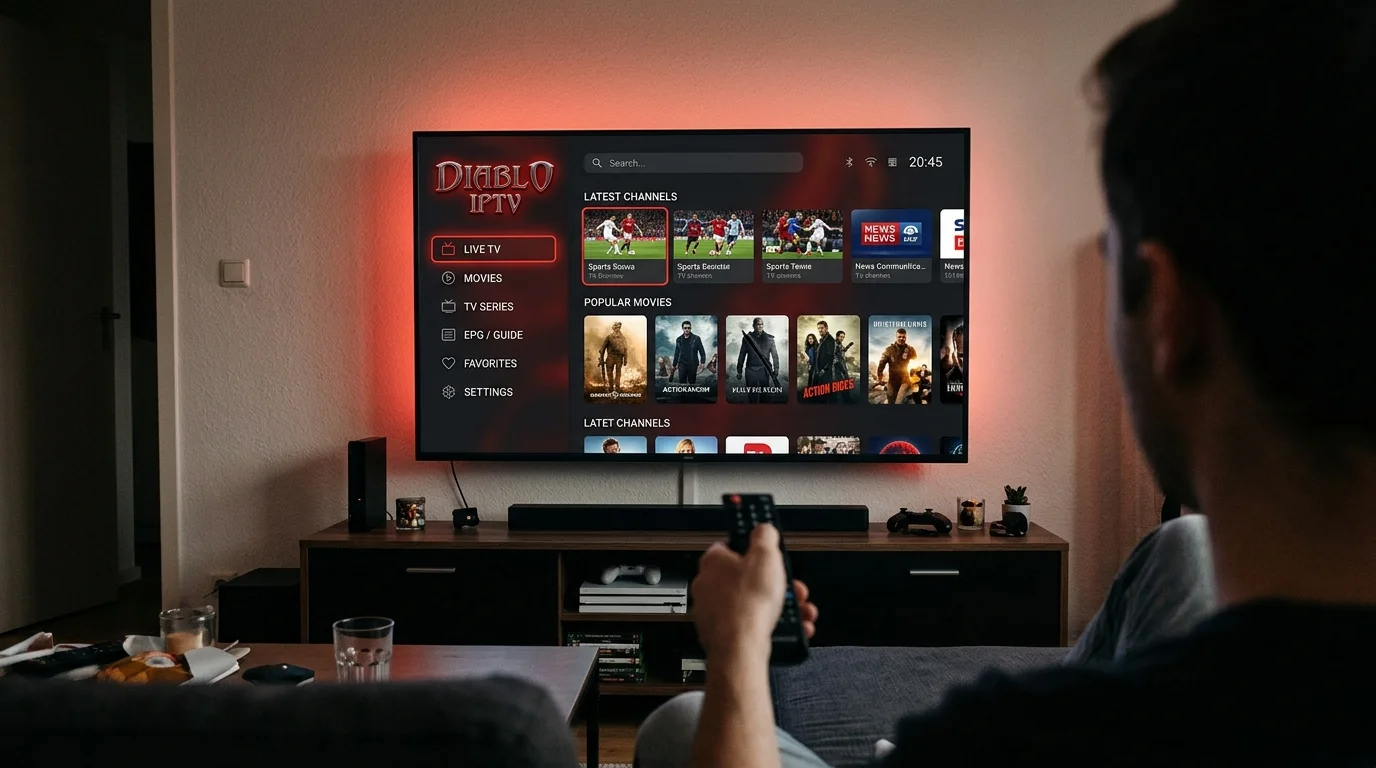 Diablo IPTV guide for Canadian viewers shown on a smart TV